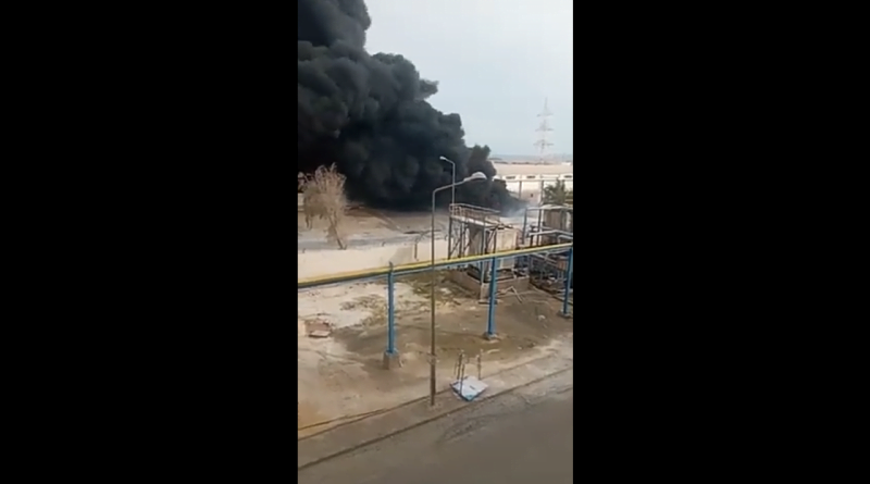 حريق هائل في معمل الزفت بقابس
