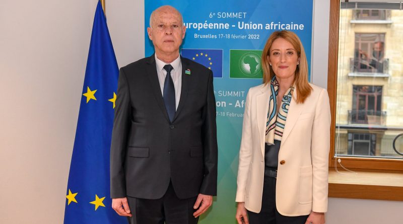 قيس سعيد مع السيّدة Roberta Metsola رئيسة البرلمان الأوروبي